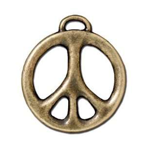  24mm Brass Oxide Large Peace Sign Pendant by Tierracast 