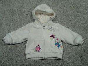   EMBROIDERED HOODIE ZIP SWEATER CARDIGAN JACKET BABY INFANT GIRLS 6 9 M