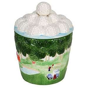  Handpainted Earthenware Golf Cookie Jar