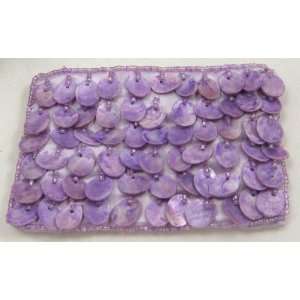 Mother Of Pearl Coin Purse Tissue Bag Cell Phone Bag In Purple Color 