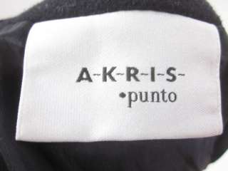 AKRIS PUNTO Black Wool Snap Front Jacket Size 12  