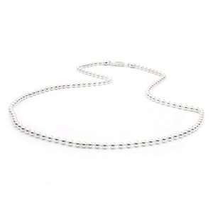   Silver 220 Gauge Heavy Round Link Bead Chain Necklace MORE SIZES   24