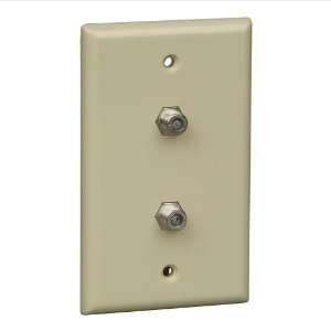  Wall Plate 1 Piece Dual F 81 Connector, Ivory Electronics
