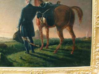 1830s LARGE RARE ENGLISH OIL   DUKE OF WELLINGTON & HORSE   STUNNING 