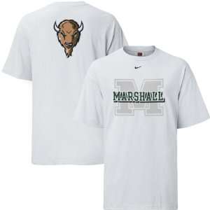  Nike Marshall Thundering Herd White Big Look T shirt 