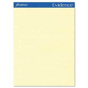 Ampad® Evidence Pastels Pads, Legal/Wide Rule, Ltr, Canary, 12 50 