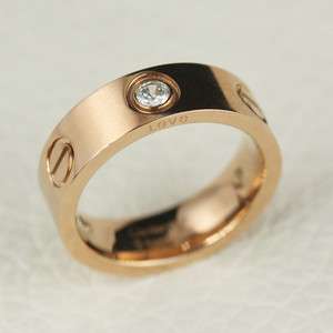 Love band 14K Rose Gold Plated GP 316L titanium steel ring 010230 