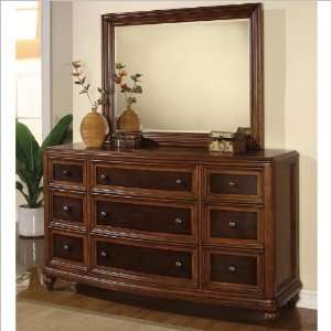  Wynwood Brendon Dresser and Mirror Set in Hazelnut and 