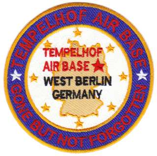 USAF BASE PATCH, TEMPELHOF AIR BASE, WEST BERLIN GERMANY Y  