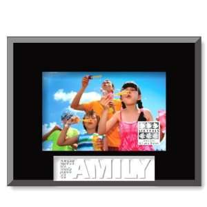  Sixtrees Family Glass Frosted Word Black Frame, 4 by 6 