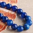 Round Ball Faceted Blue Agate Gem Stone Loose Beads 0.3