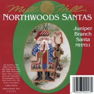 Juniper Branch Santa Bead Kit Mill Hill 1999 Northwoods Santas 