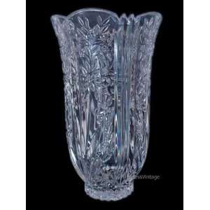   Nouveau Full Lead Floral Cut Crystal Vase / Germany