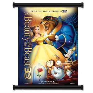  Beauty and the Beast 3D Movie Fabric Wall Scroll Poster 
