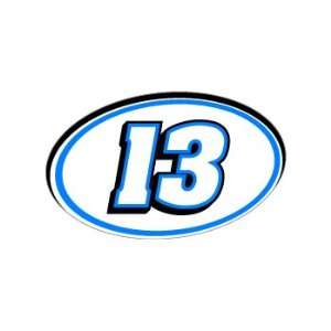  13 Number Jersey Nascar Racing   Blue   Window Bumper 