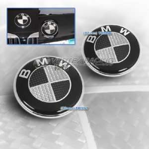 BMW 88 94 E32 7 Series Carbon Fiber Hood Trunk Roundel Emblem Black 