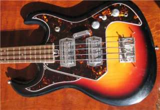 Crown electric bass guitar by Teisco Japan Rare vintage Sunburst all 