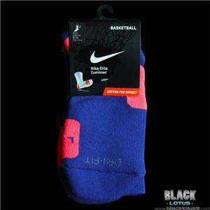 NEW RARE Nike Elite Basketball Crew Socks Concord/Hot Punch Purple 