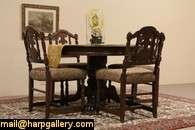 Round Oak Lion Paw Dining Table Extends 9 9  