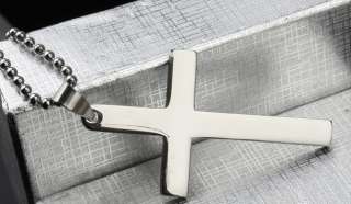 Stainless Steel Cross Silver Tone New Pendant Necklace  