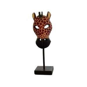  Giraffe Face Mask On Stand   15 Brand New