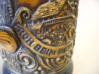   Old Lidded Beer Stein GERZ W GERMANY DAS LIEBEN WIR   FROH BEIM BIER