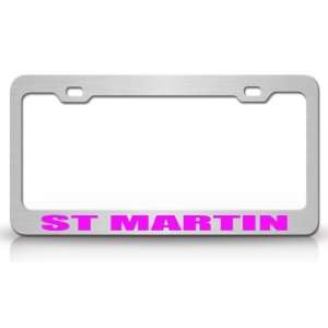 ST MARTIN Country Steel Auto License Plate Frame Tag Holder, Chrome 