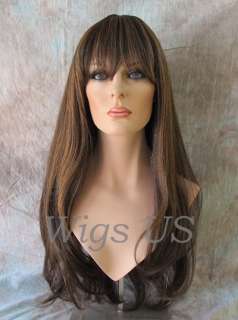   strawberry highlights style extra long skin part straight wig made