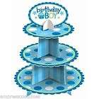 cupcake holder display stand birthday boy blue party supplies 3