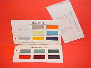 1965 CHEVROLET TRUCK+CORVAIR 95 PAINT CHIPS COLOR CHART  