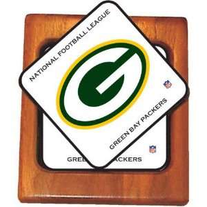  Green Bay Packers Full Color Coaster Set with Alder Wood 