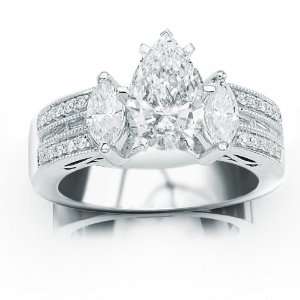   Certified Center Stone and 1.15 Carats of Side Diamonds (1.85 Cttw