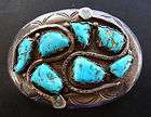   1930s 1940s Third Phase 1 pound Sterling Concho Belt W/ Turquoise