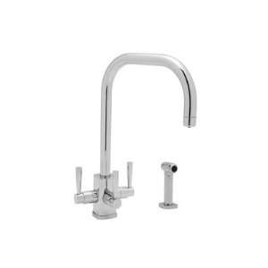 Rohl Faucets U 1209LS Contemporary Triflow 3 Lever Kitchen Faucet with 