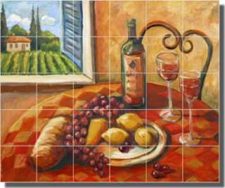 Tuscan Fruit Wine Art Ceramic Tile Mural Backsplash  