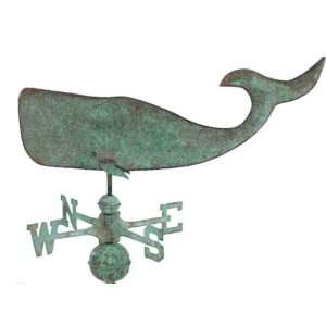  Copper Large Whale Weathervane   Verdigris Green Antique 