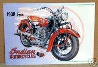 INDIAN MOTORCYCLES MODEL1938 FOUR METAL SIGN  