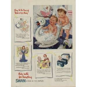 Sing to the tune of Rock a bye baby  1945 Swan Soap Ad, A2276 