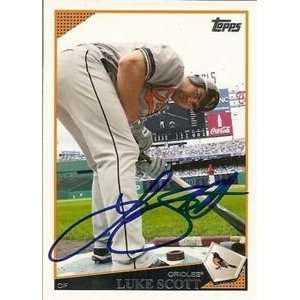 Luke Scott Signed Baltimore Orioles 2009 Topps Card  