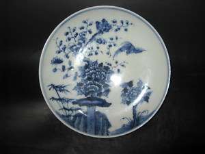 Chinese antique Blue and White porcelain flower Plate  