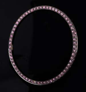   Outside Top Bottom Pink Sapphire 18k Gold Bangle Bracelet  