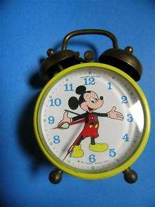 VINTAGE PHINNEY WALKER MICKEY MOUSE ALARM CLOCK GERMANY  