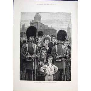   Queen Birthday Sketch Horse Guards Parade London 1883