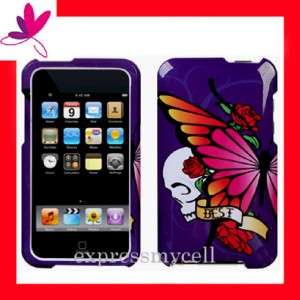 Case Cover for APPLE ipod Touch 2nd 3rd ~ PURPLE SKULL  
