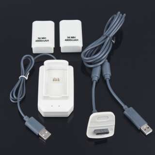 5in1 USB Charger with cable and 2PCS batteries for Xbox 360