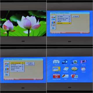 Black 7 Wide Screen TFT LCD Desktop Digital Photo Frame with SD MMC 
