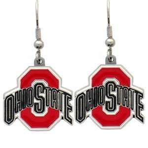  NCAA Dangling Earrings   Ohio State Buckeyes Logo Sports 