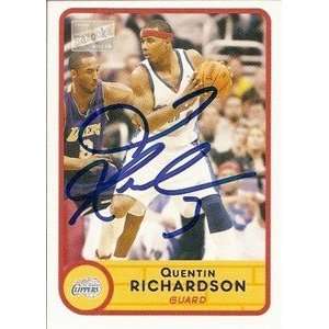  New York Knicks Quentin Richardson Signed Bazooka Card 