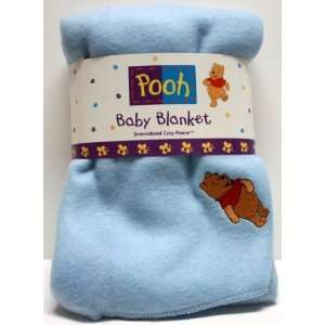    Disney Pooh Fleece Baby Blanket Throw with Embroidery Baby