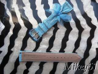 NEW MICHELE BABY BLUE ALLIGATOR LACE 18MM WATCH STRAP  